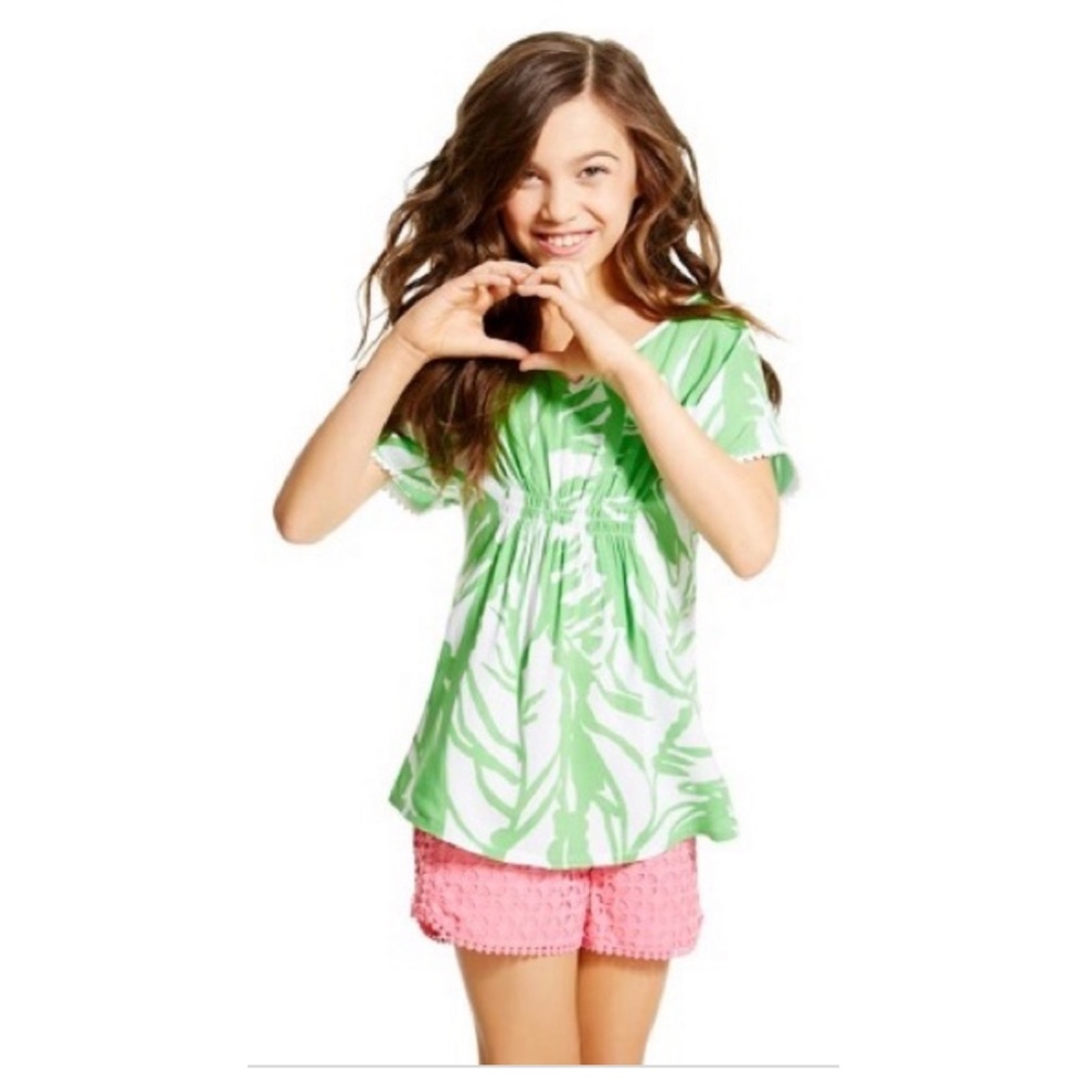 Lilly Pulitzer Boom Boom Green & White top Size Medium 7/8
